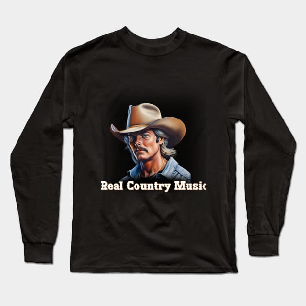 Alan Jackson  Retro  Tshirt Long Sleeve T-Shirt by Fifi Art